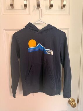 The North Face Navy Fleece Pullover with Logo Tag